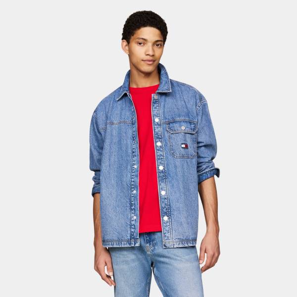 TOMMY JEANS MENS ESSENTIAL DENIM OVERSHIRT