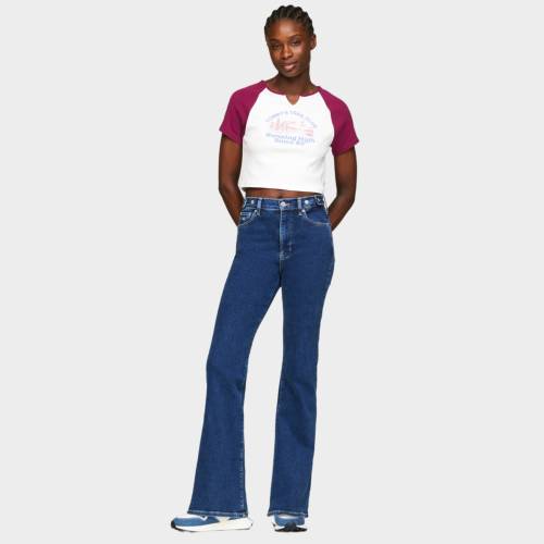 TOMMY JEANS WOMENS SLIM VINTAGE PREP 1 TEE