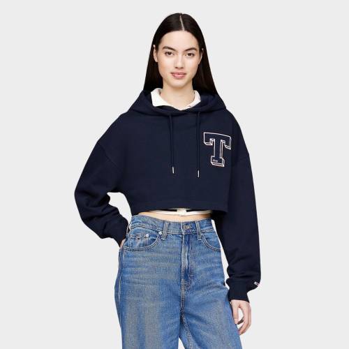 TOMMY JEANS WOMENS CRP LETTERMAN HOODIE