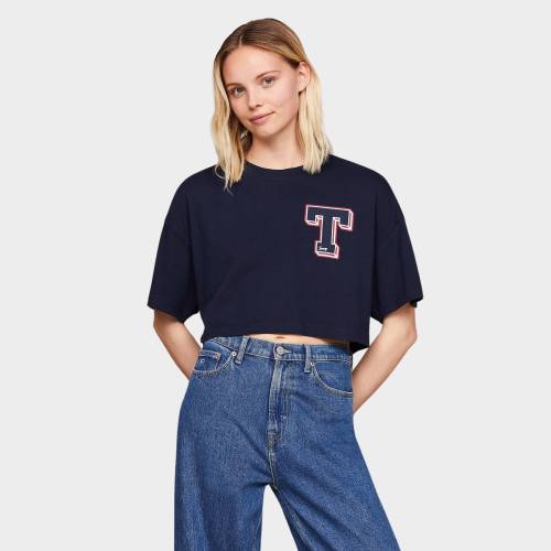 TOMMY JEANS WOMENS LETTERMAN TEE