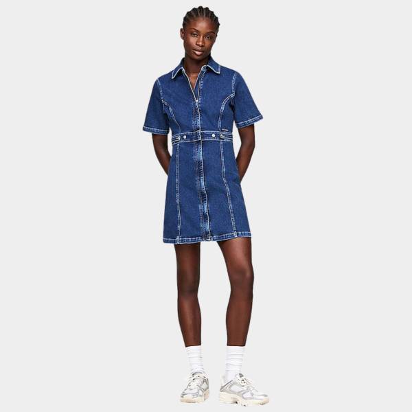 TOMMY JEANS WOMENS FLARED DRESS