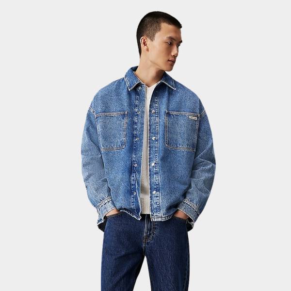 CALVIN KLEIN JEANS OVERSIZED LINEAR OVERSHIRT