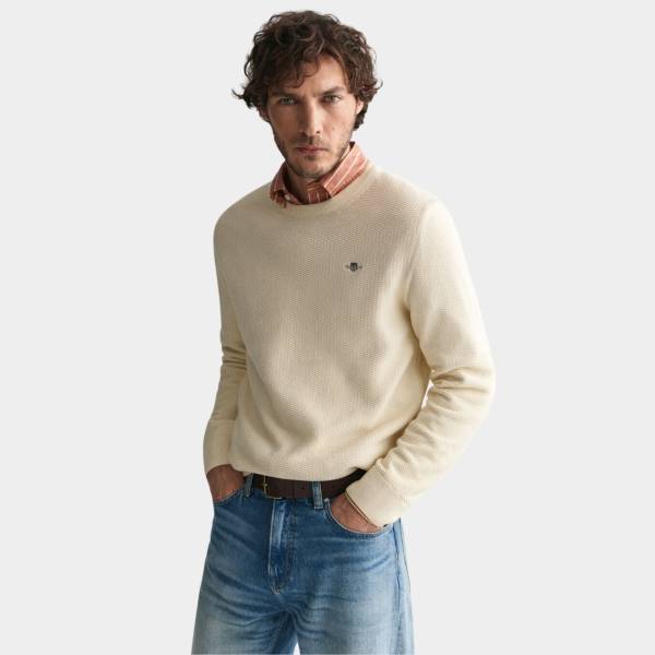 GANT COTTON MICRO TEXTURED C-NECK