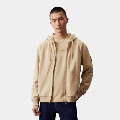 CALVIN KLEIN JEANS BADGE ZIP THROUGH HOODIE