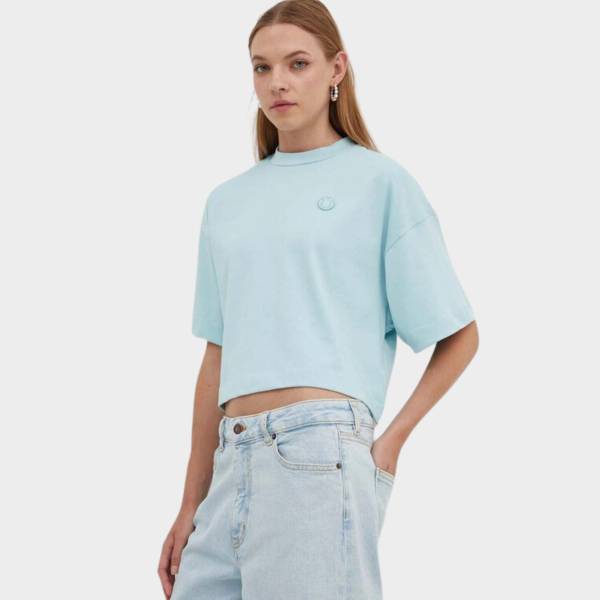 HUGO BLUE CROPPED TEE JERSEY