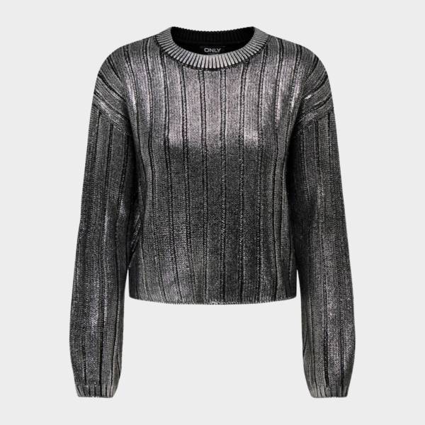 ONLY KAMA LS O-NECK FOIL KNIT