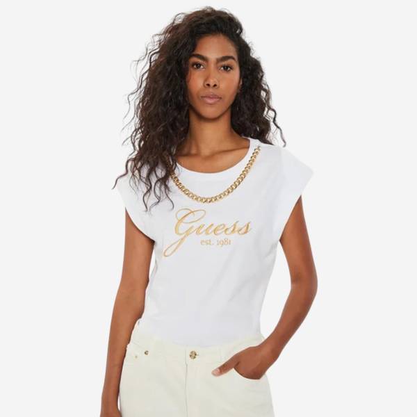 GUESS  CRYSTAL LOGO TEE