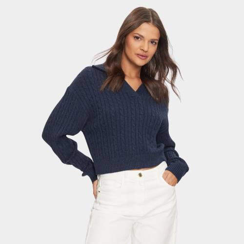 TOMMY JEANS WOMENS CABLE RUGBY SWEATER