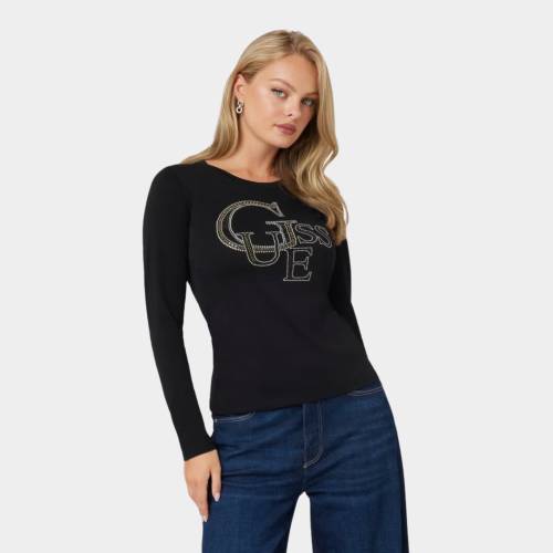 GUESS STUDDED LONGSLEEVE ROUND NECK TSHIRT