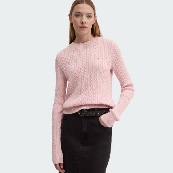 TOMMY JEANS WOMENS CABLE SWEATER