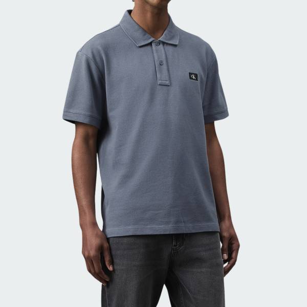 CALVIN KLEIN WOVEN LABEL POLO