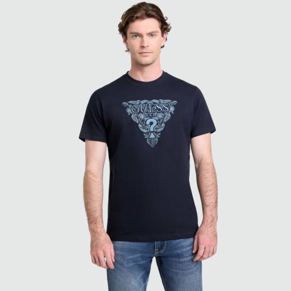 GUESS FLOWER EMBROIDERED T SHIRT