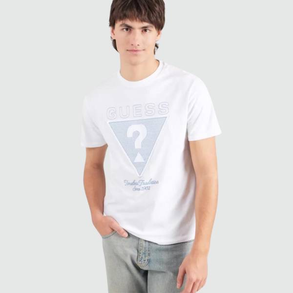 GUESS BASIC TIMELESS GUESS TRIANGLE T SHIRT