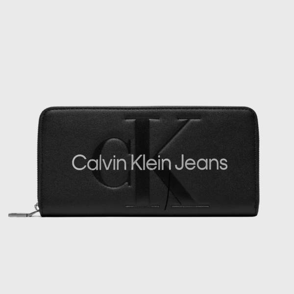 CALVIN SCULPTED ZIP AROUND WALLET MONO