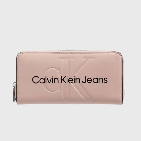 CALVIN SCULPTED ZIP AROUND WALLET MONO