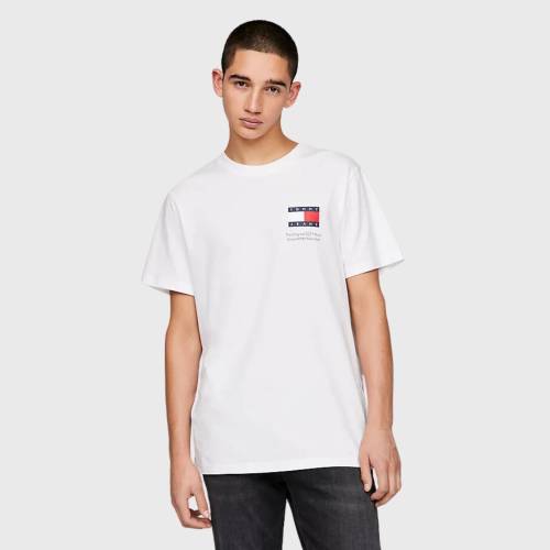 TOMMY JEANS MENS SLIM ESSENTIAL FLAG TEE