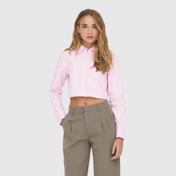 ONLY HOLLY MICHELLE STRIPE CROP SHIRT